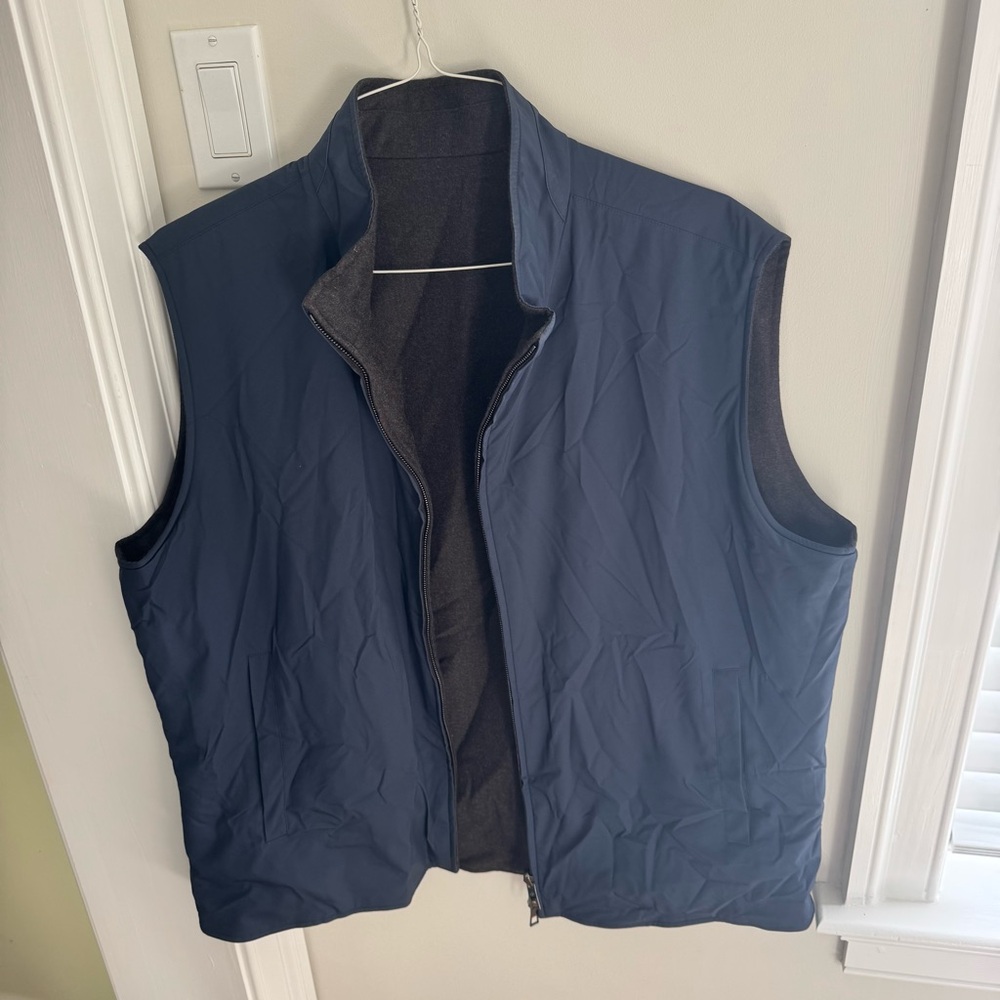 Loro Piana Blue Vest Lightweight Sleeveless Jacket Reversible